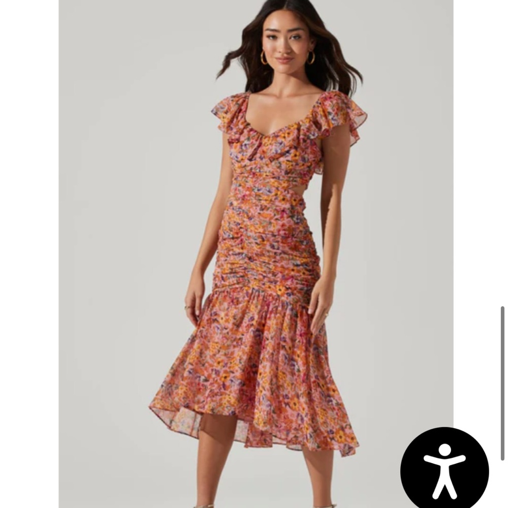ASTR The Label Deveraux Floral Cut Out Dress